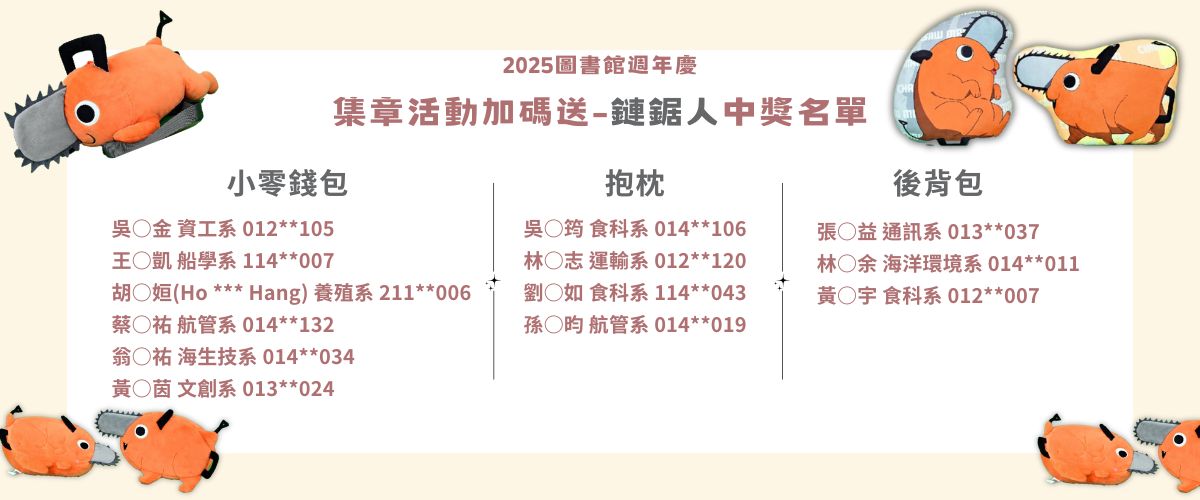 連結到2025圖書館週中獎名單